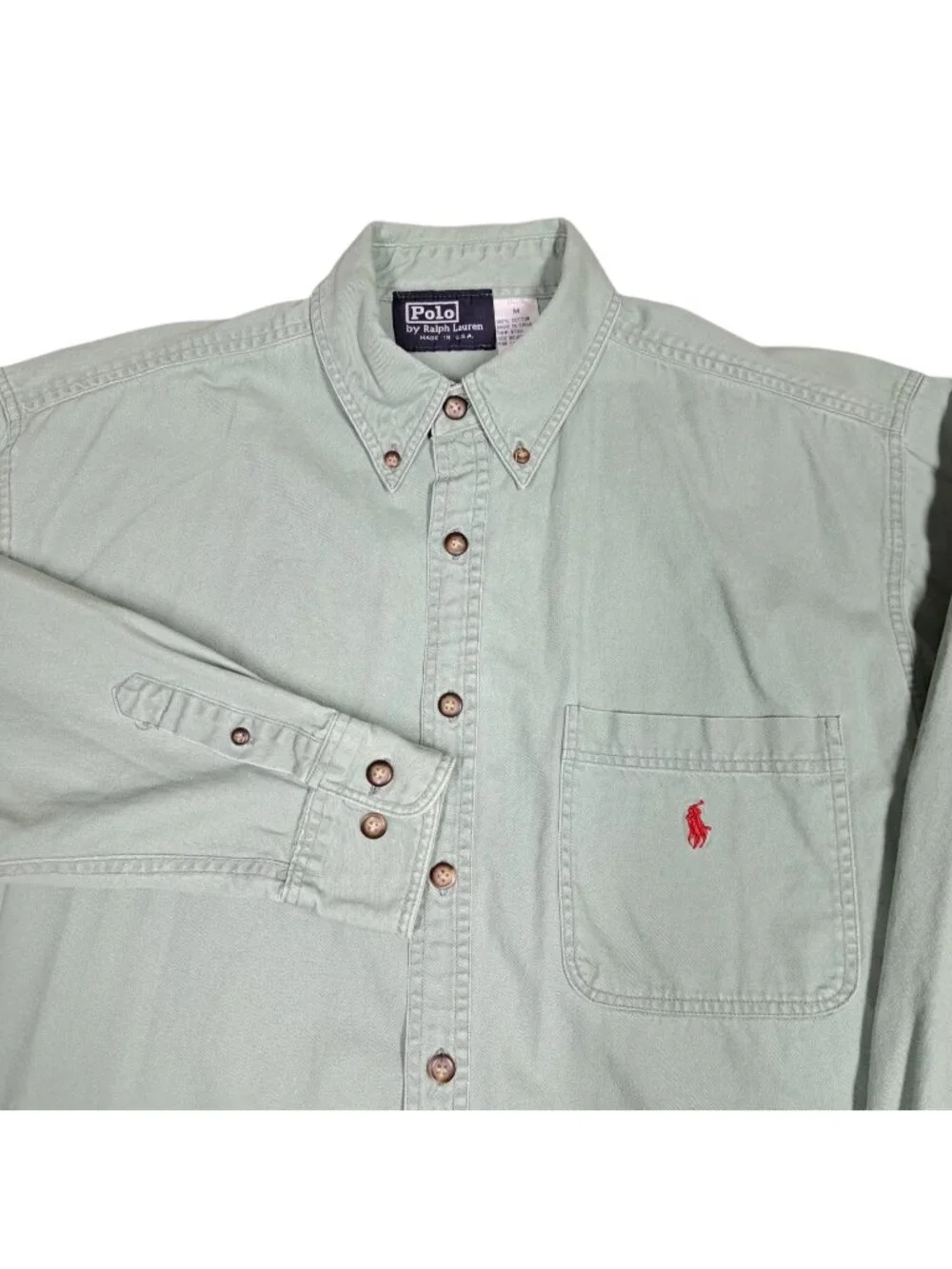 Polo by Ralph Lauren Oxford Shirt Mens Sz M Button Down Up Front 90s Preppy Vtg